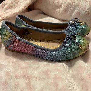 Sam Edelman girls glitter Felicia ballet flats Sz 1